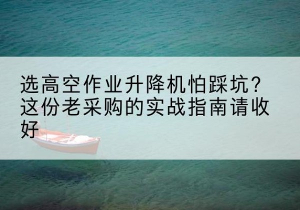 珲春高空作业升降机厂家推荐-选高空作业升降机怕踩坑？这份老采购的实战指南请收好